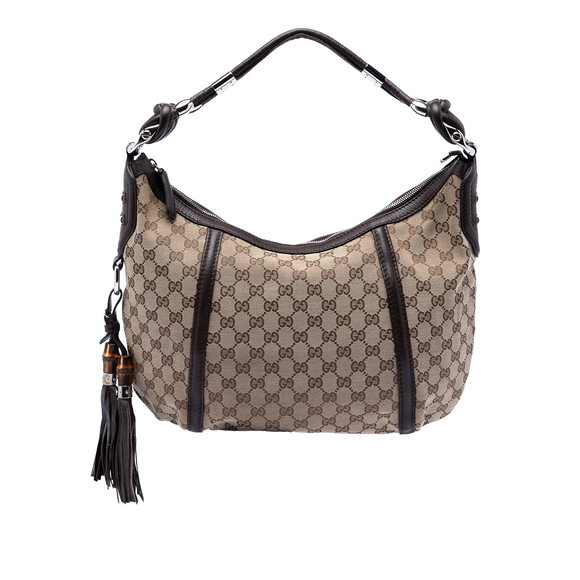 Pre-Loved Gucci GG Canvas Techno Horsebit Hobo